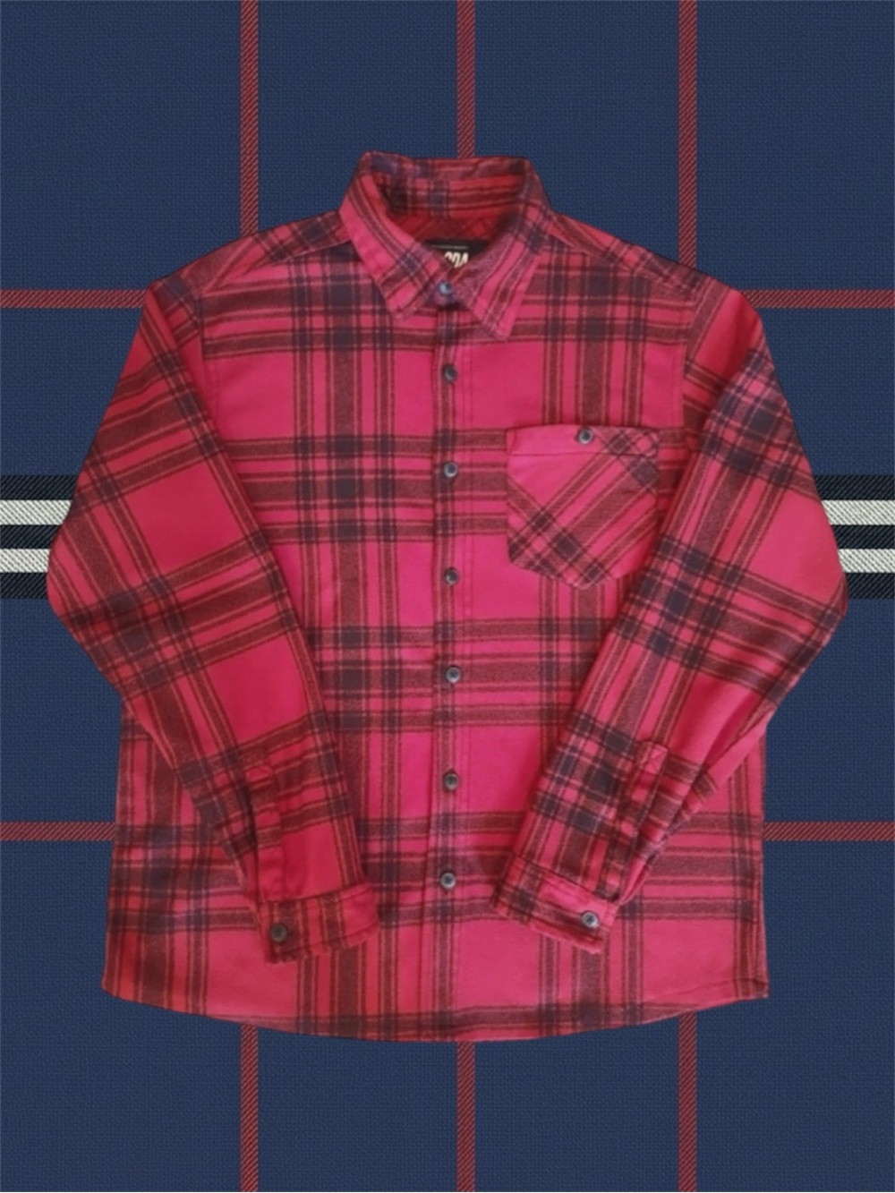 ODA Grunge Eclectic Grandpa Cozy Cabincore Minimalist Casual Flannel Shirt M